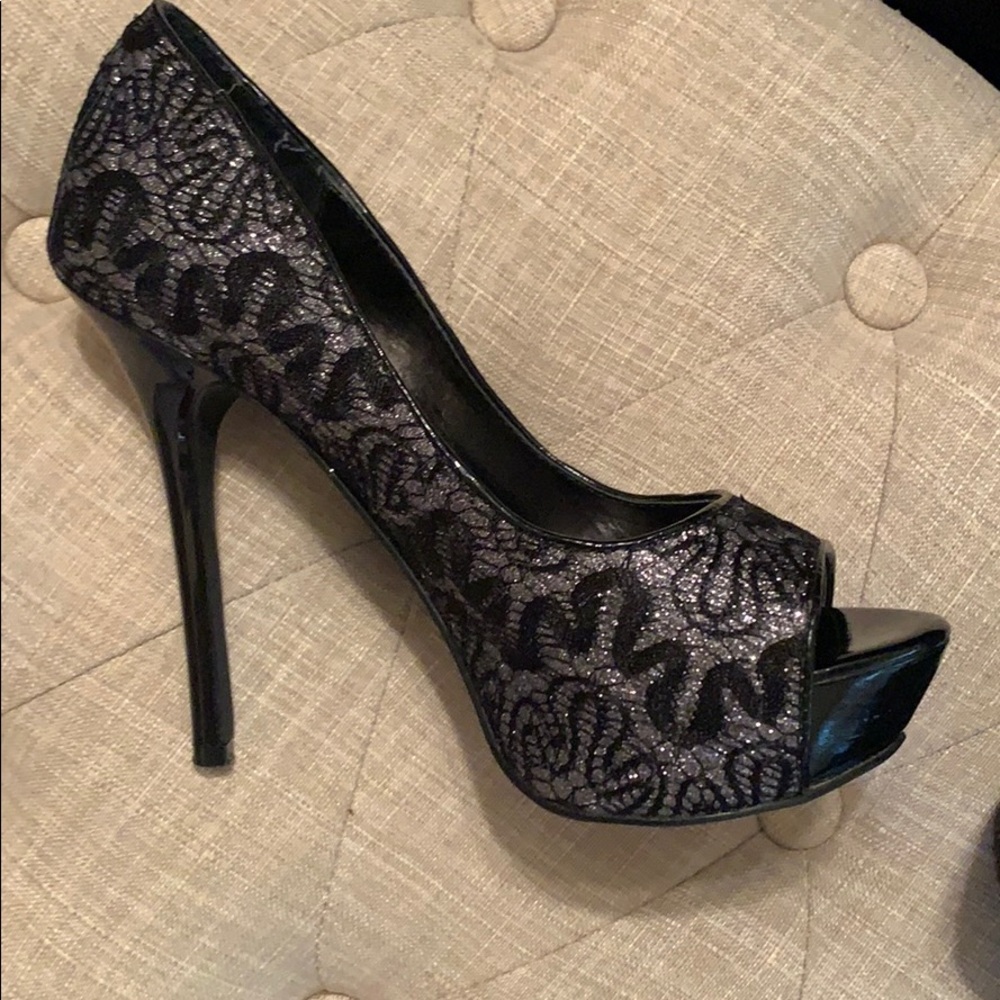 Black Sparkle High Heels